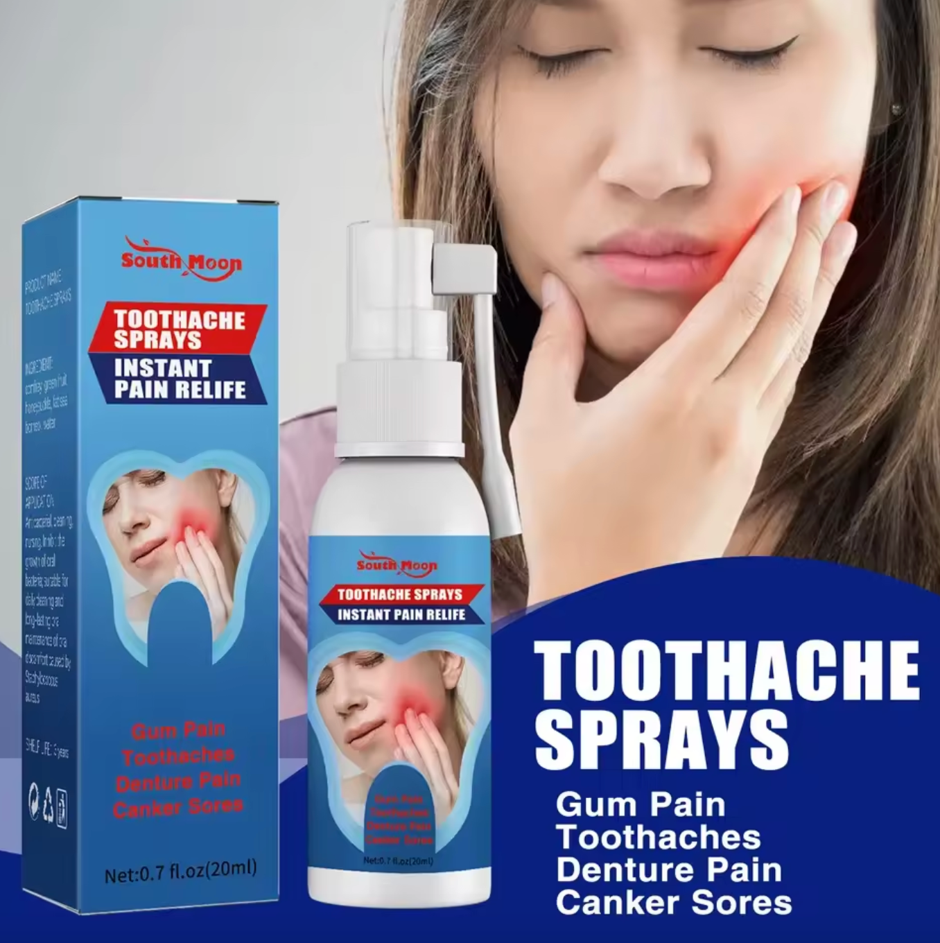 FreshSmile™ Spray naturel pour le traitement de mal de dents et de la carie dentaire