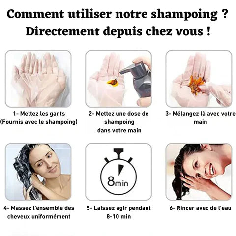 Shampooing Teinture Cheveux 3en1 - Retournez au Noir en Un Instant