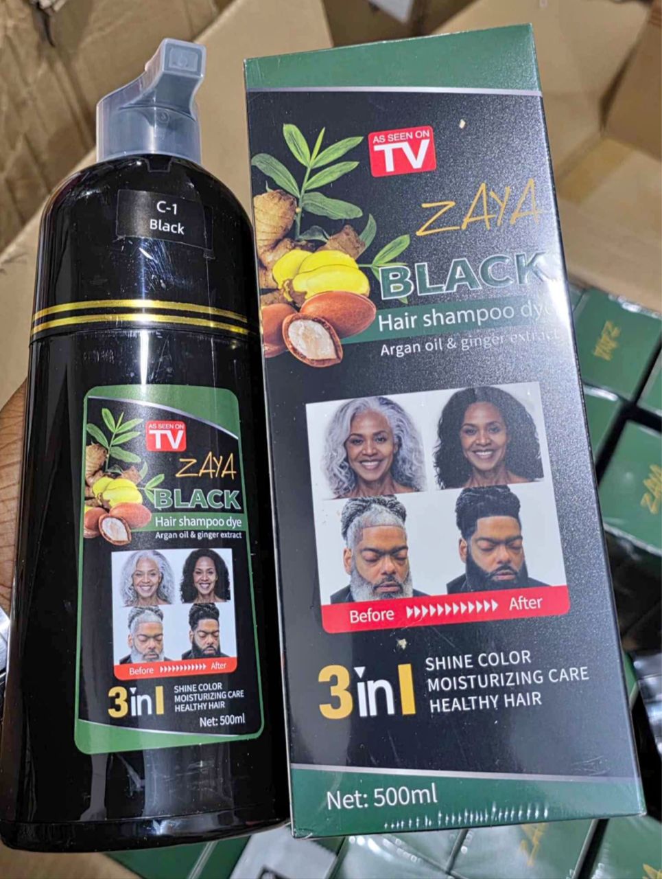 Shampooing Teinture Cheveux 3en1 - Retournez au Noir en Un Instant