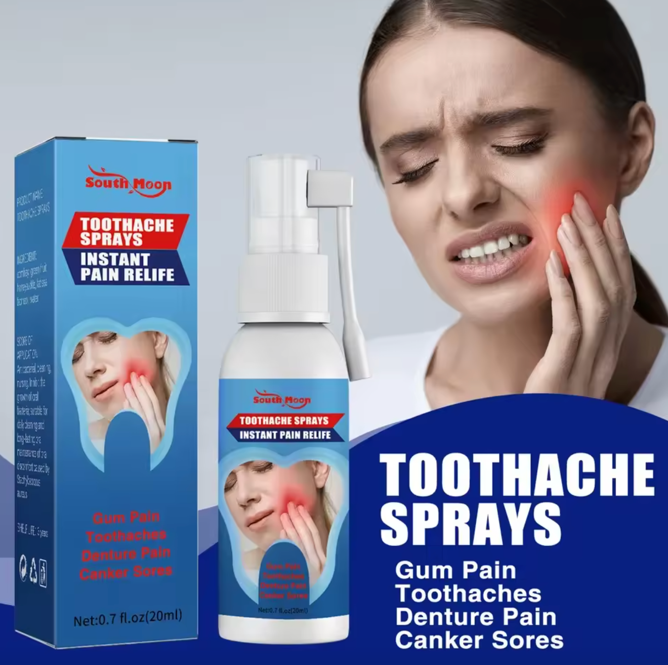 FreshSmile™ Spray naturel pour le traitement de mal de dents et de la carie dentaire